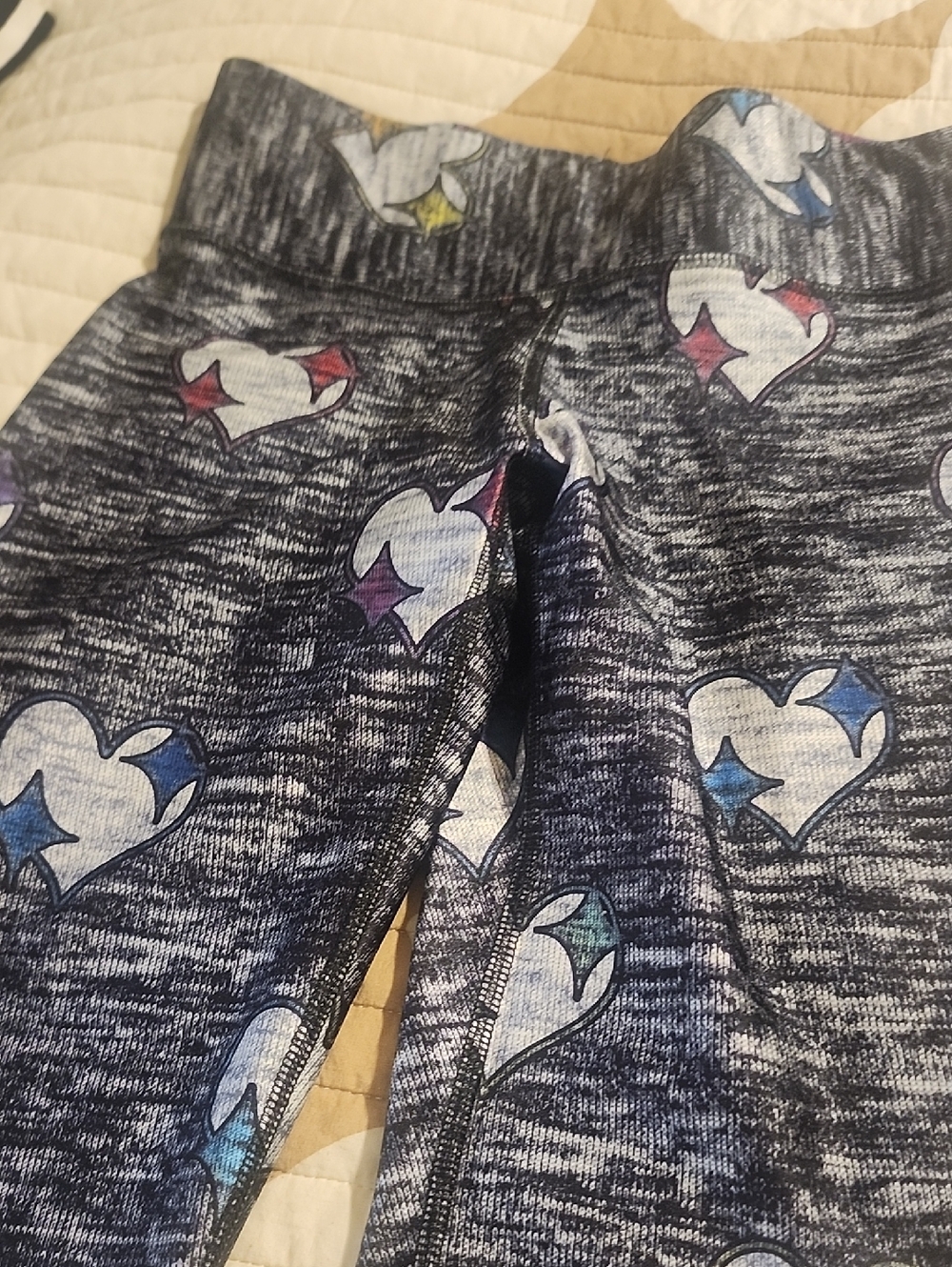 Terez Navy Space Heart Print Leggings